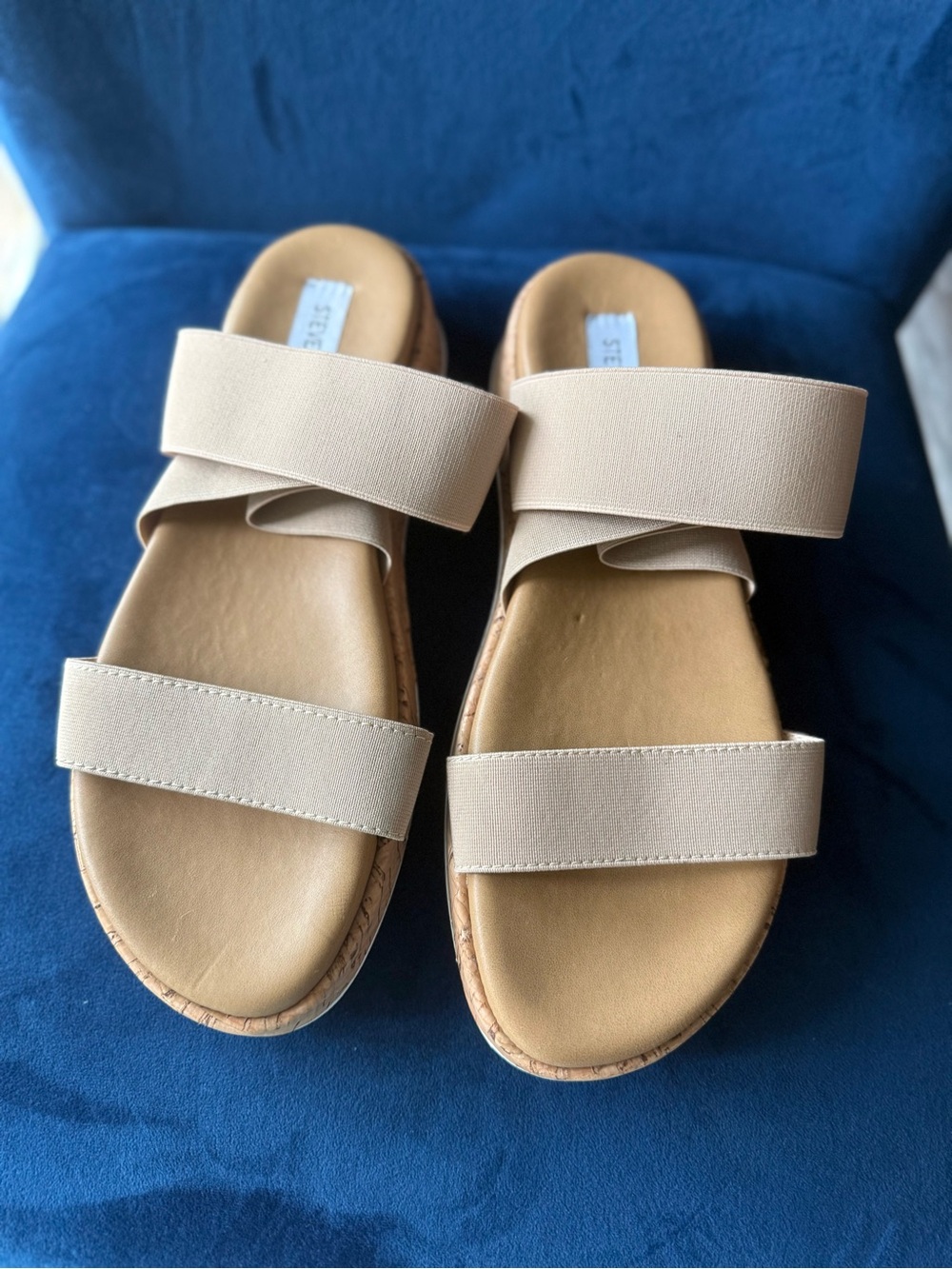 Steve Madden Neutral Beige Double-Strap Slide Sandals